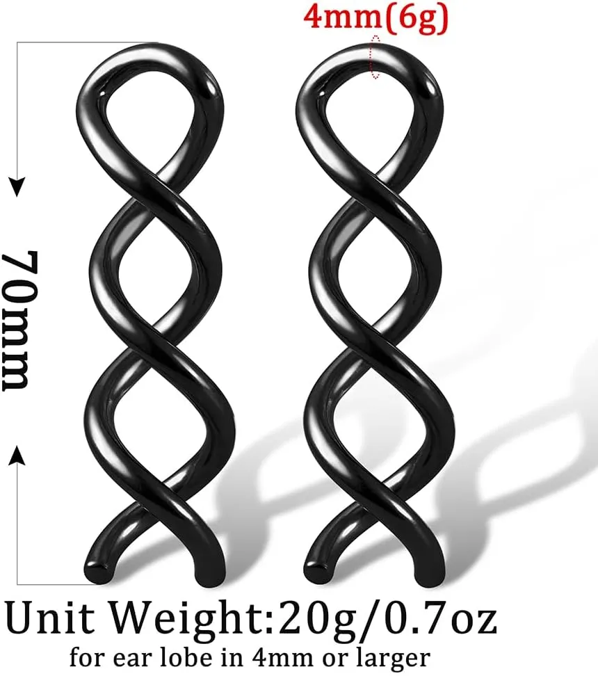 2 PCS Ear Weight for Lobe - 6mm  Ear Tunnels Plugs - 316 Stainless Steel - Hypoallergenic Expander
