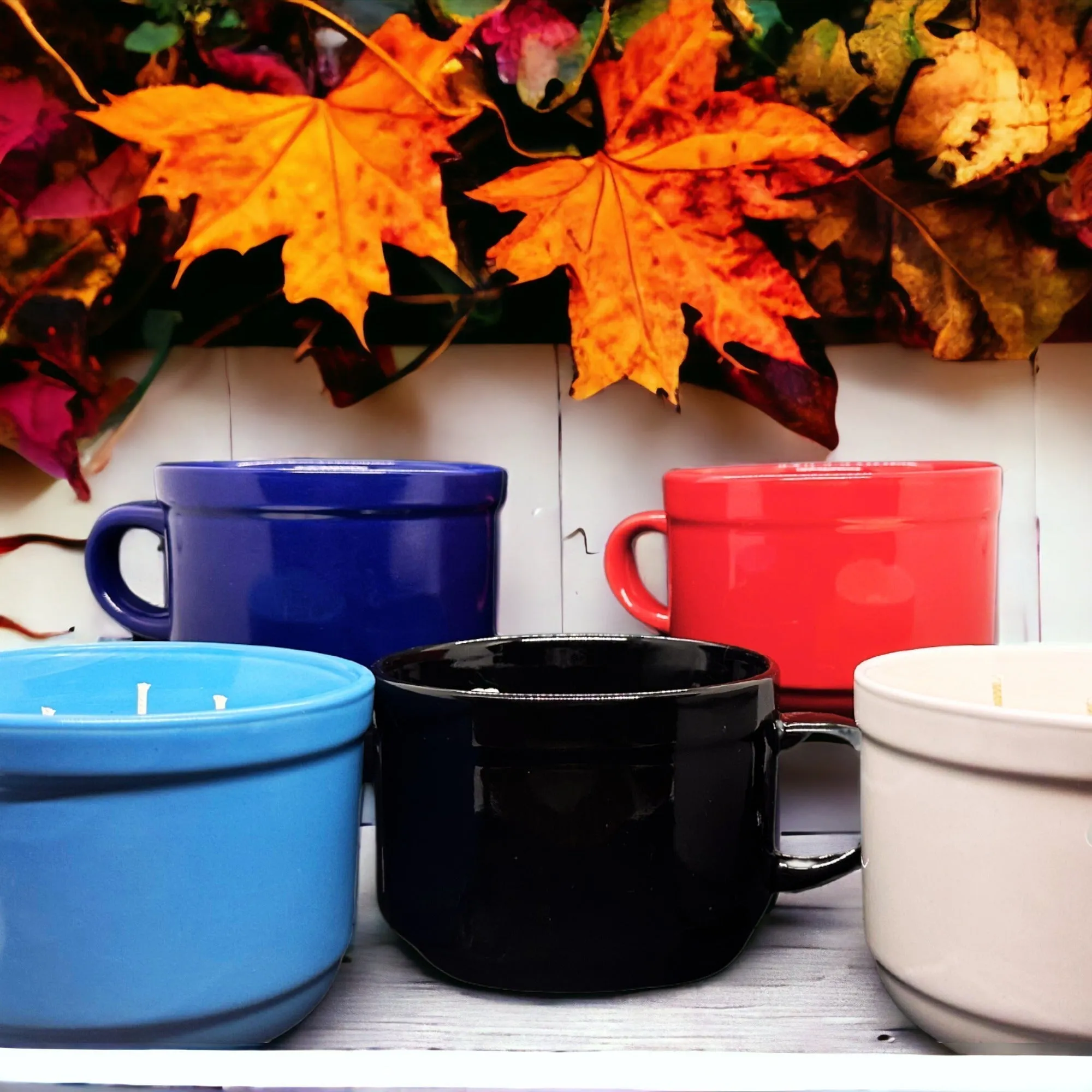 3-Wick Coffee Mug Seasonal Candle LIGHT BLUE
