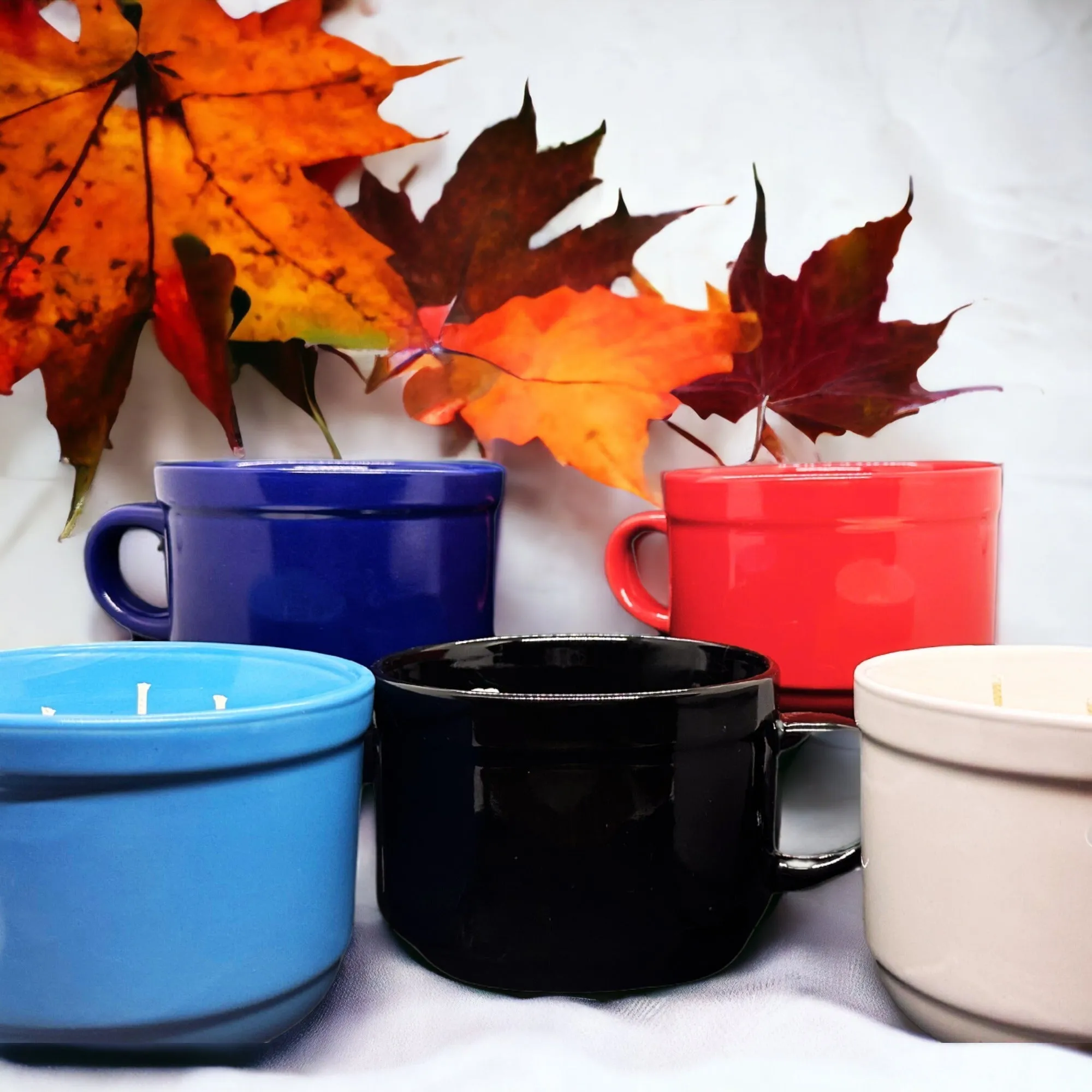 3-Wick Coffee Mug Seasonal Candle LIGHT BLUE