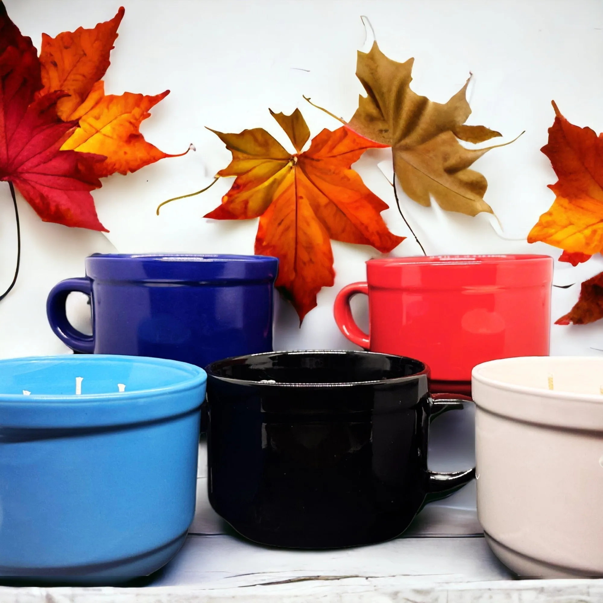 3-Wick Coffee Mug Seasonal Candle LIGHT BLUE
