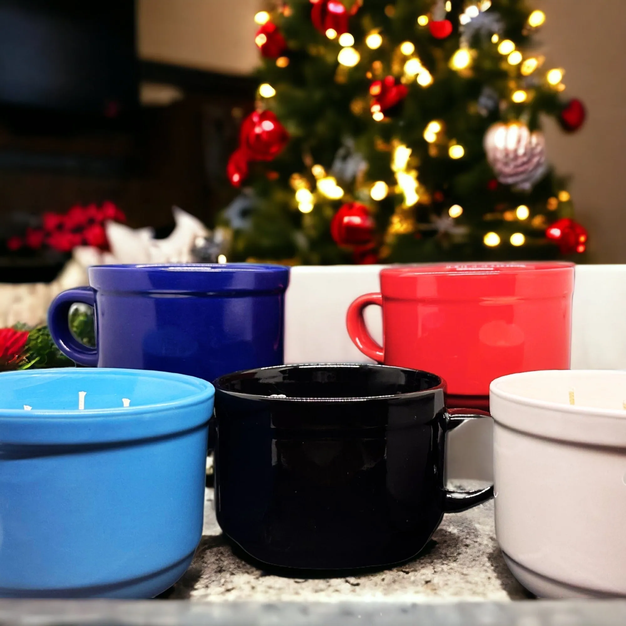 3-Wick Coffee Mug Seasonal Candle LIGHT BLUE