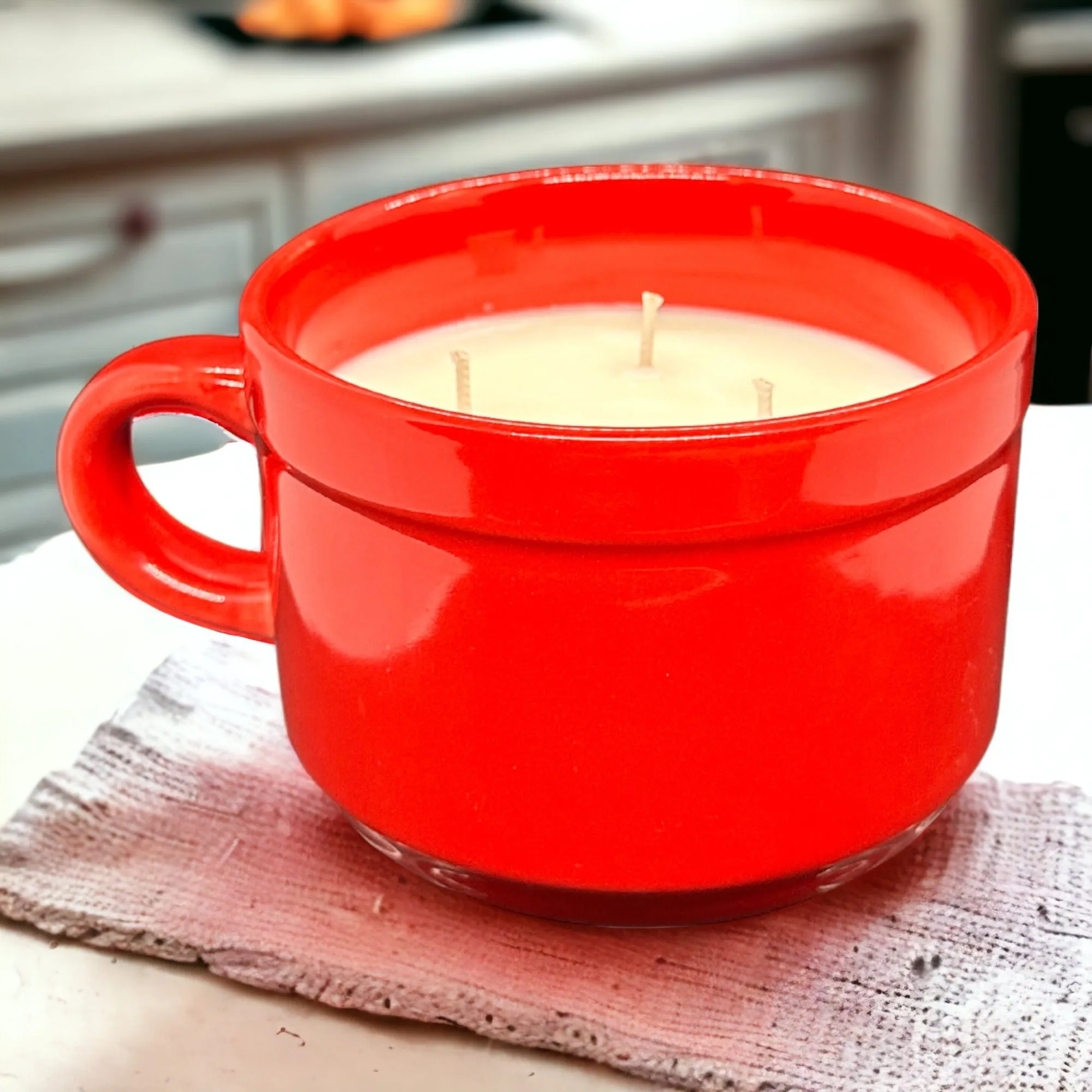 3-Wick Coffee Mug Seasonal Candle LIGHT BLUE