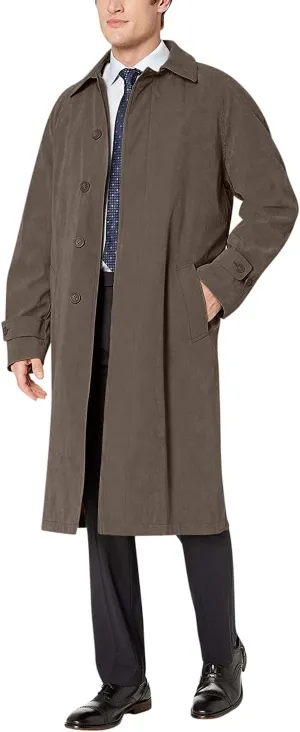 Adam Baker Men's Single Breasted Breasted Full Length Trench Coat All Year Round Raincoat
