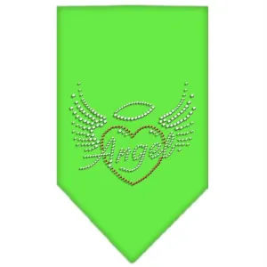 Angel Heart Rhinestone Bandana Lime Green Large
