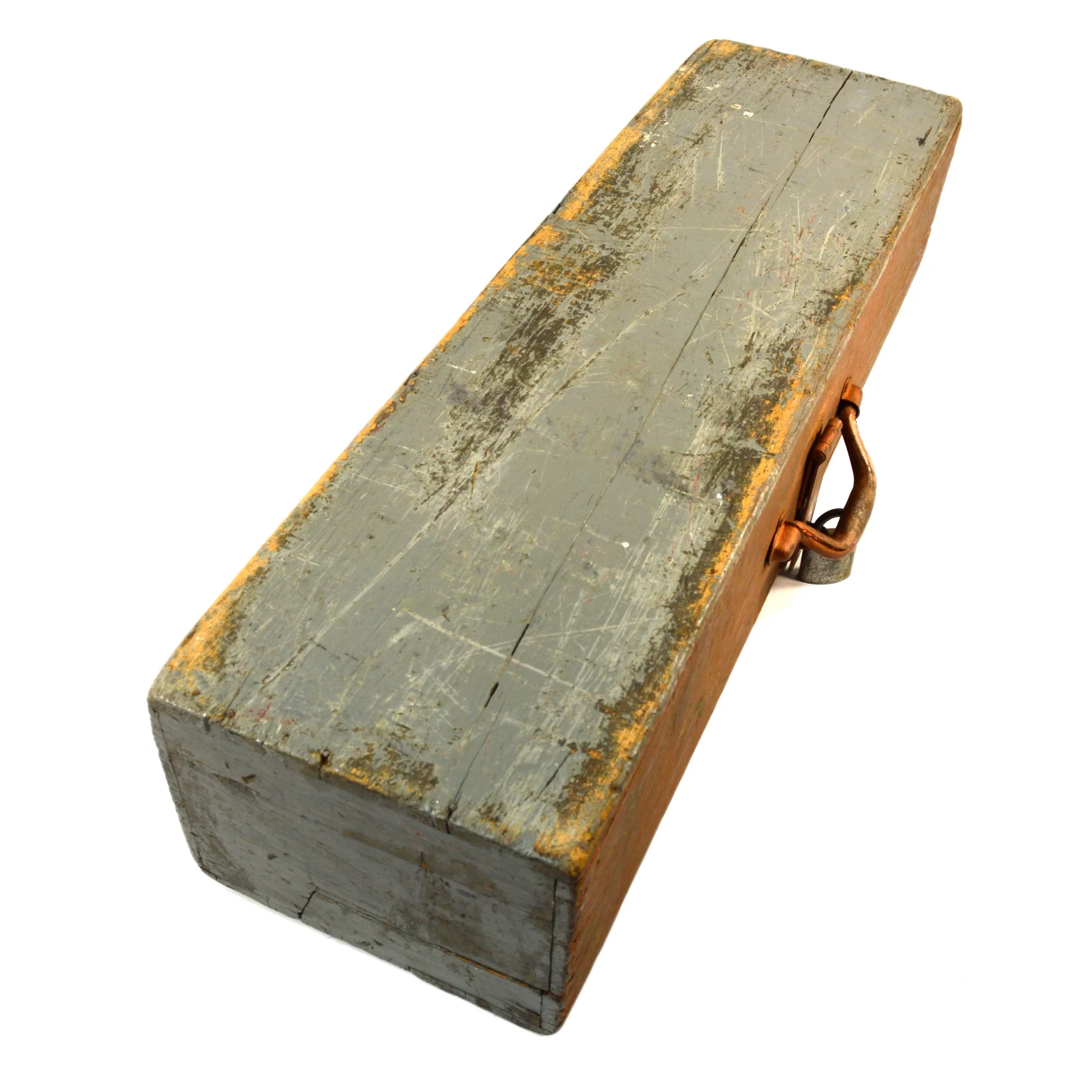 Antique HOMEMADE SAW TOOL BOX Carpenter's Chest   BONUS YALE PADLOCK Old Paint!