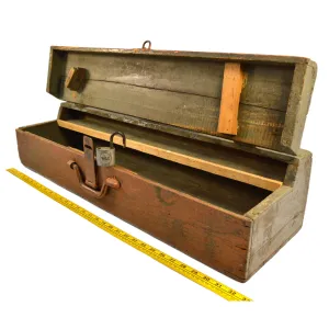 Antique HOMEMADE SAW TOOL BOX Carpenter's Chest   BONUS YALE PADLOCK Old Paint!