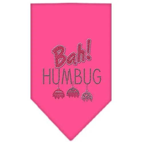 Bah Humbug Rhinestone Bandana Bright Pink Large
