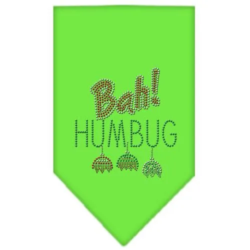 Bah Humbug Rhinestone Bandana Lime Green Large