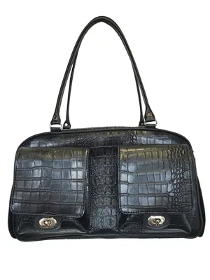 BLACK CROCO MARLEE DOG CARRIER