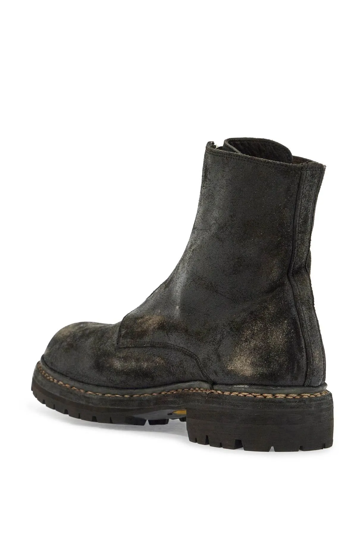 Black Horse Leather Boots Gr05frv With Side Zip