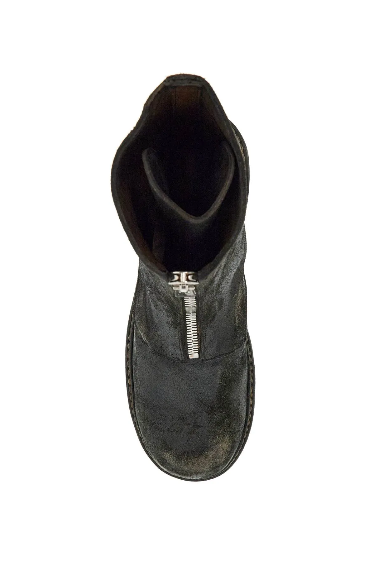 Black Horse Leather Boots Gr05frv With Side Zip