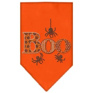 Boo Rhinestone Bandana Orange Large
