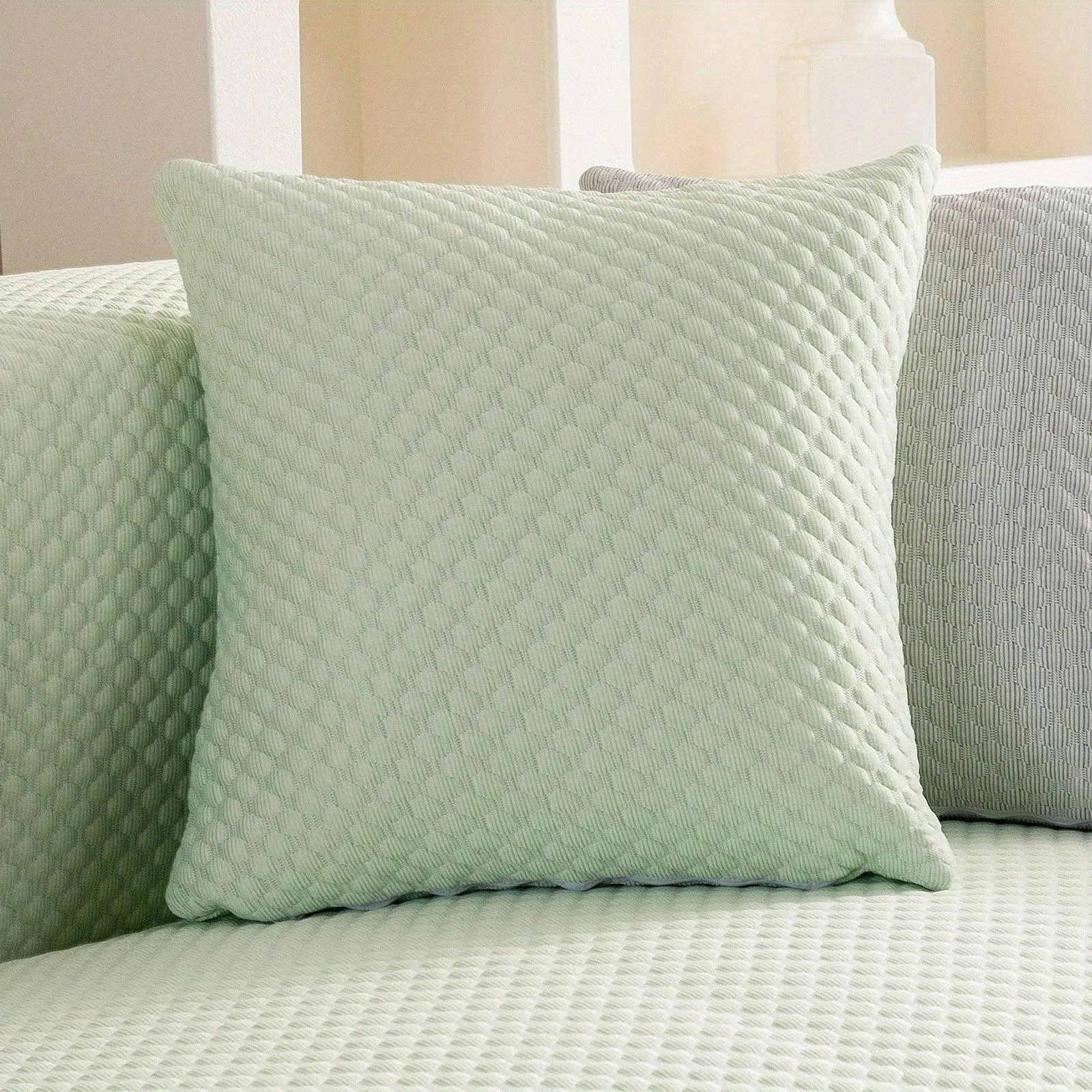 Breathable Ice Silk Light Gray Couch Cover - Cooling & Anti-Scratch
