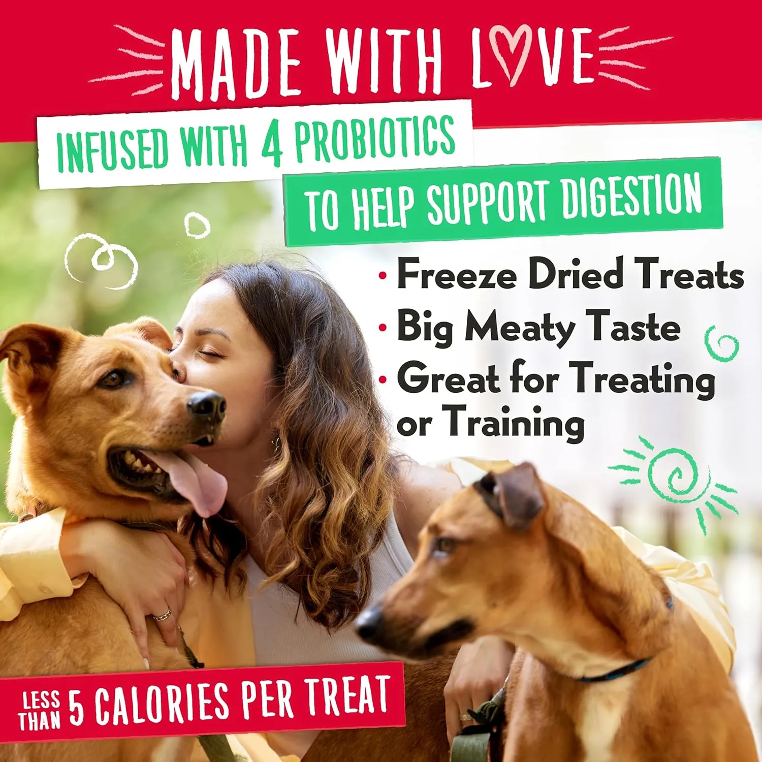 Charlee Bear Grain Free Meaty Bites Freeze Dried Dog Treats with Probiotics, Puppy Training Snacks, Soft Dog Bites Beef Liver with Sweet Potato, 2.25 oz Bags (2), Made USA
