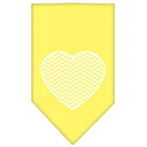 Chevron Heart Screen Print Bandana Yellow Large