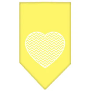 Chevron Heart Screen Print Bandana Yellow Large