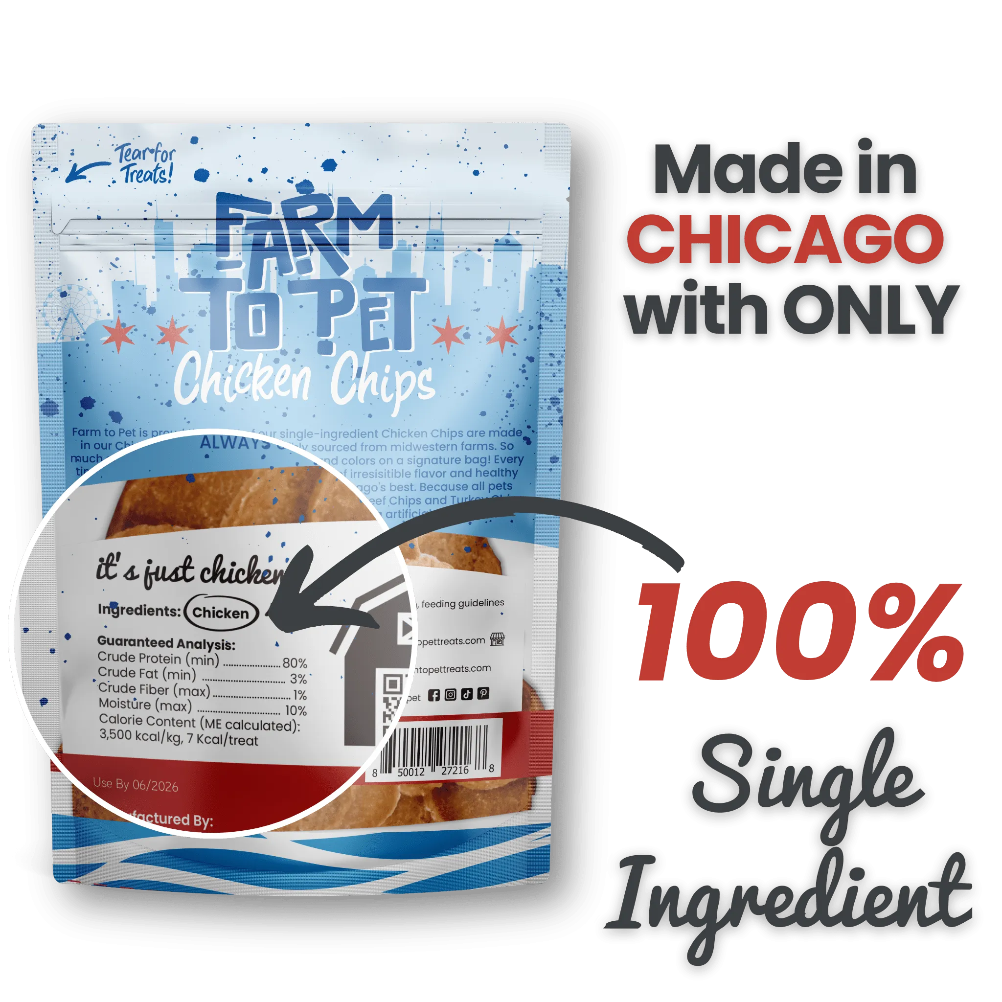 Chicago Chicken Chips for Dogs – All-Natural, High-Protein Dog Treats Made in the USA