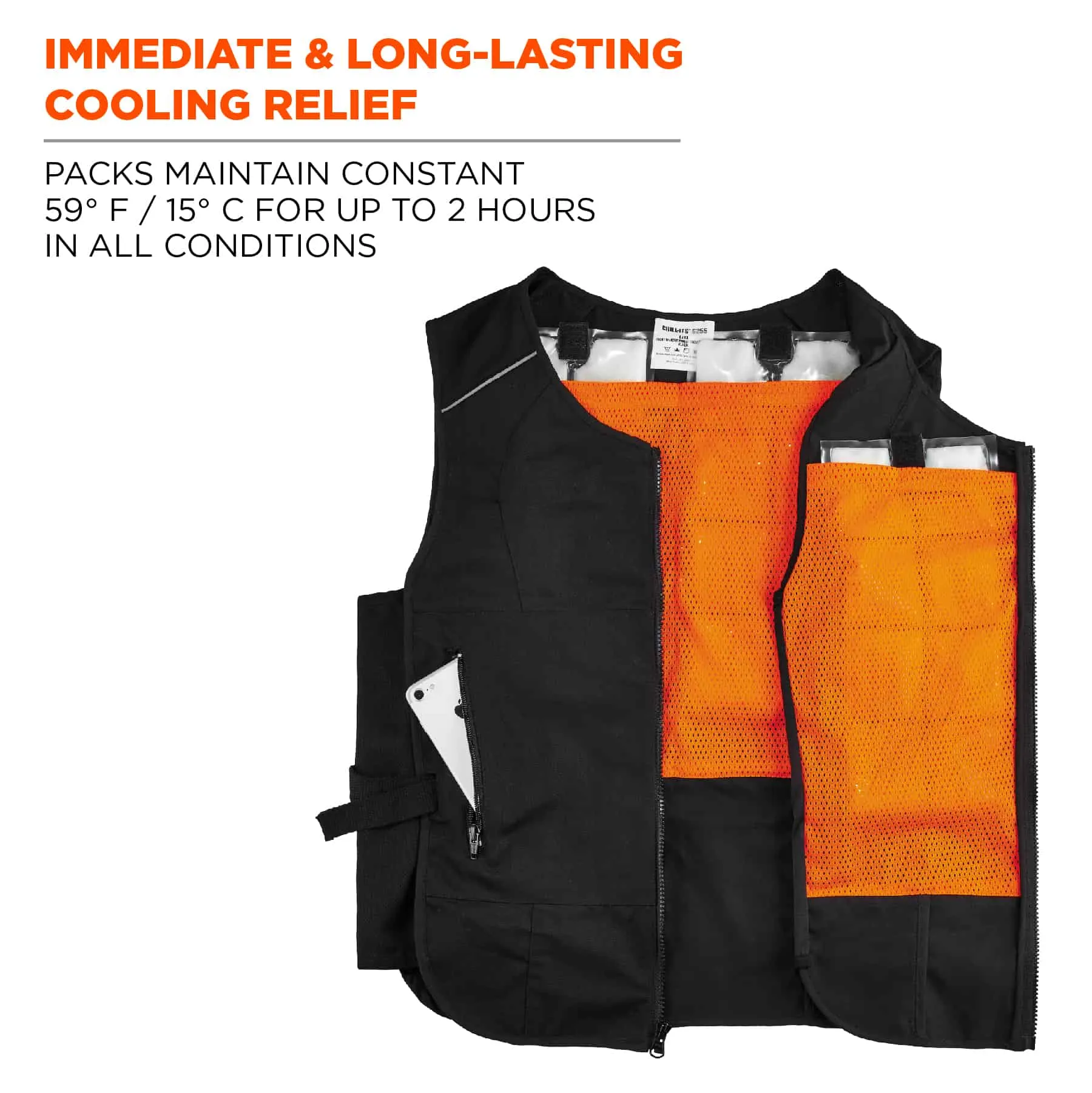 Chill-Its® 6260 Lightweight Phase Change Cooling Vest with Packs