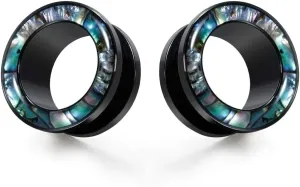 COOEAR Gauges For Ears, Surgical Steel Plugs, Flesh Stretchers Earrings, Size 2g to 1 Inch Black Screw Tunnels Piercing.