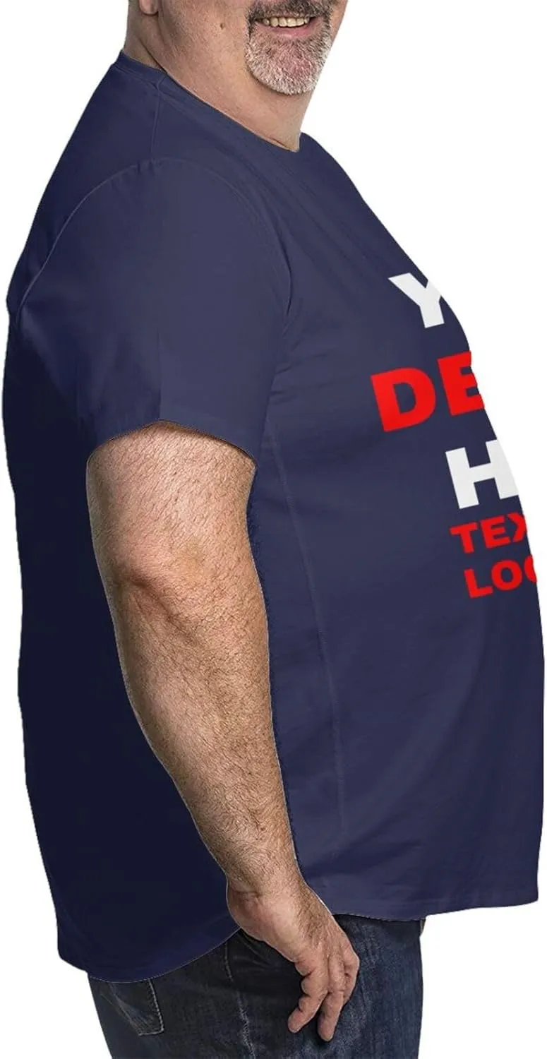 Custom Plus Size T-Shirts for Men Personalized Shirts Design Your Own Text Photo Logo Customized Big and Tall Shirt