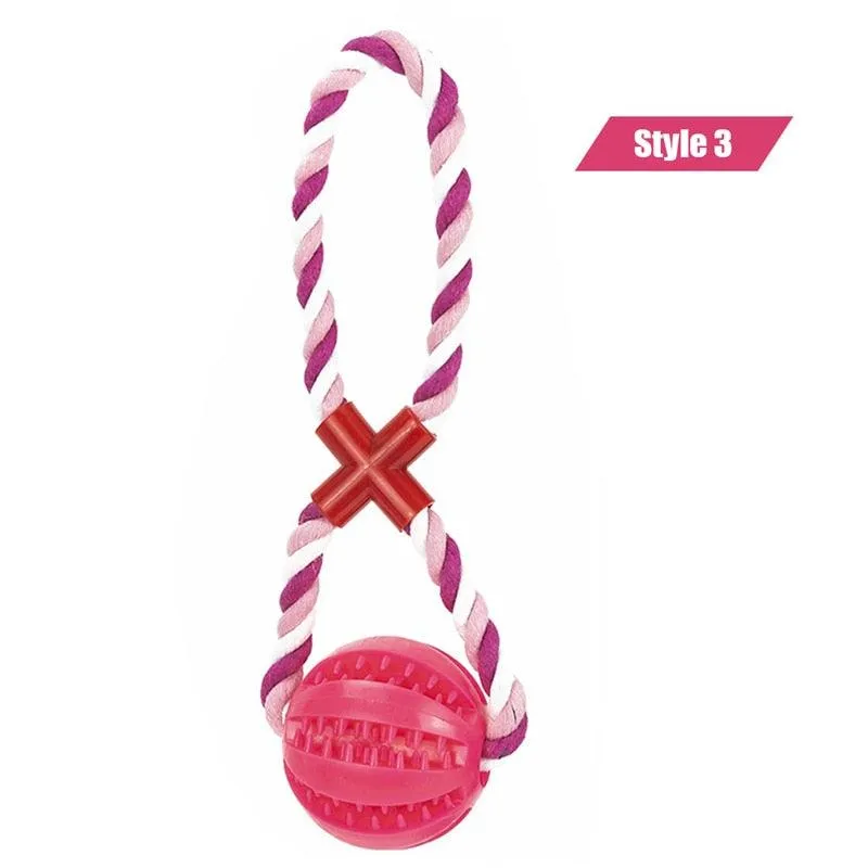 Dog Interactive Hemp Rope Rubber Balls