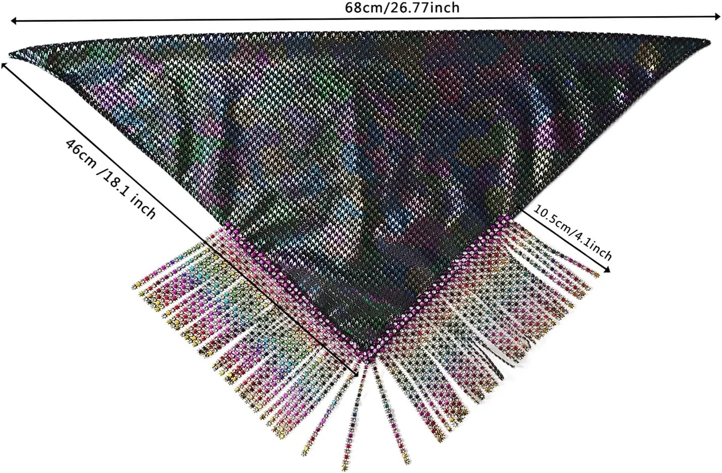 Fringe bandanas for women Rhinestone bandana laser print