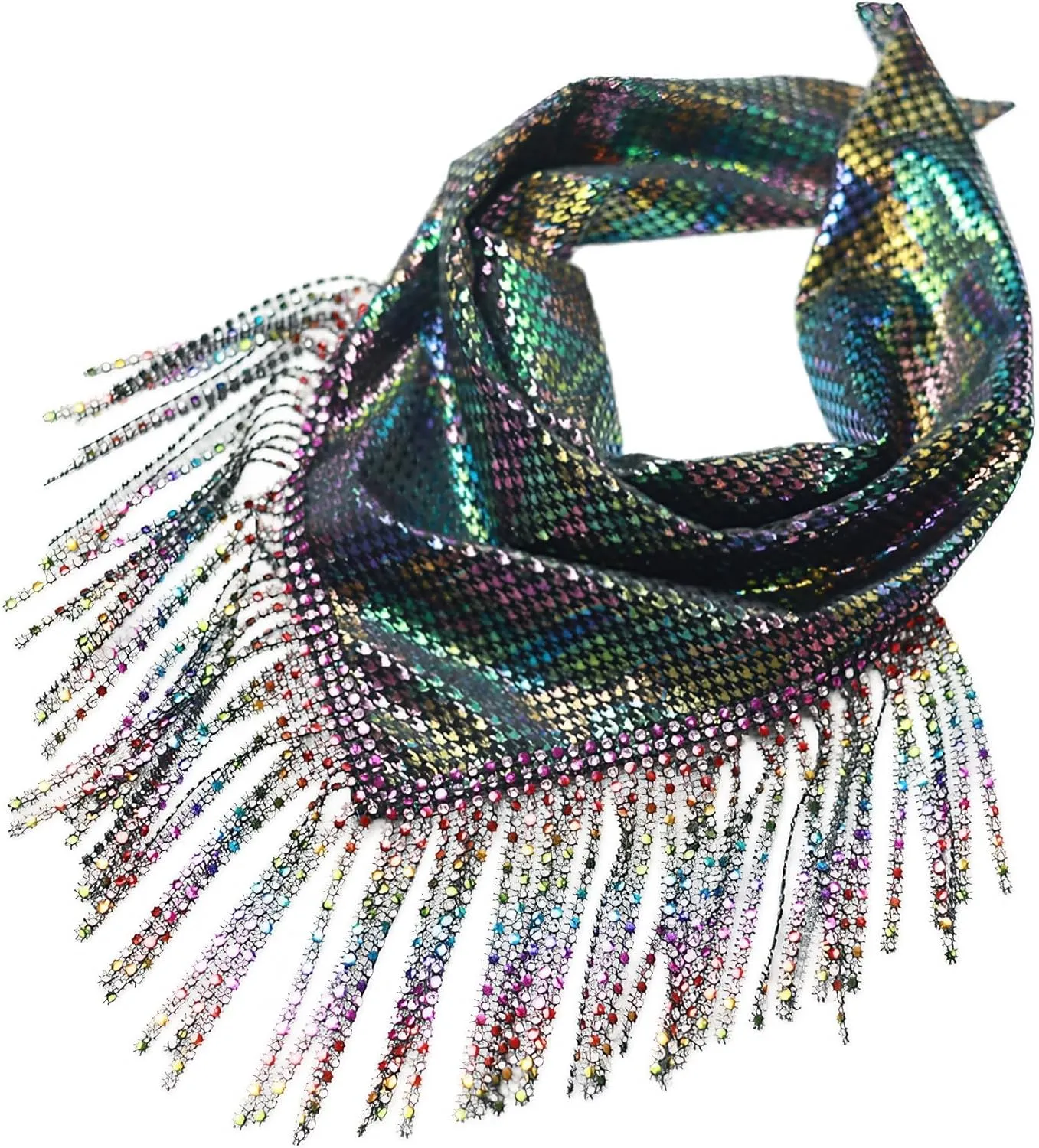 Fringe bandanas for women Rhinestone bandana laser print