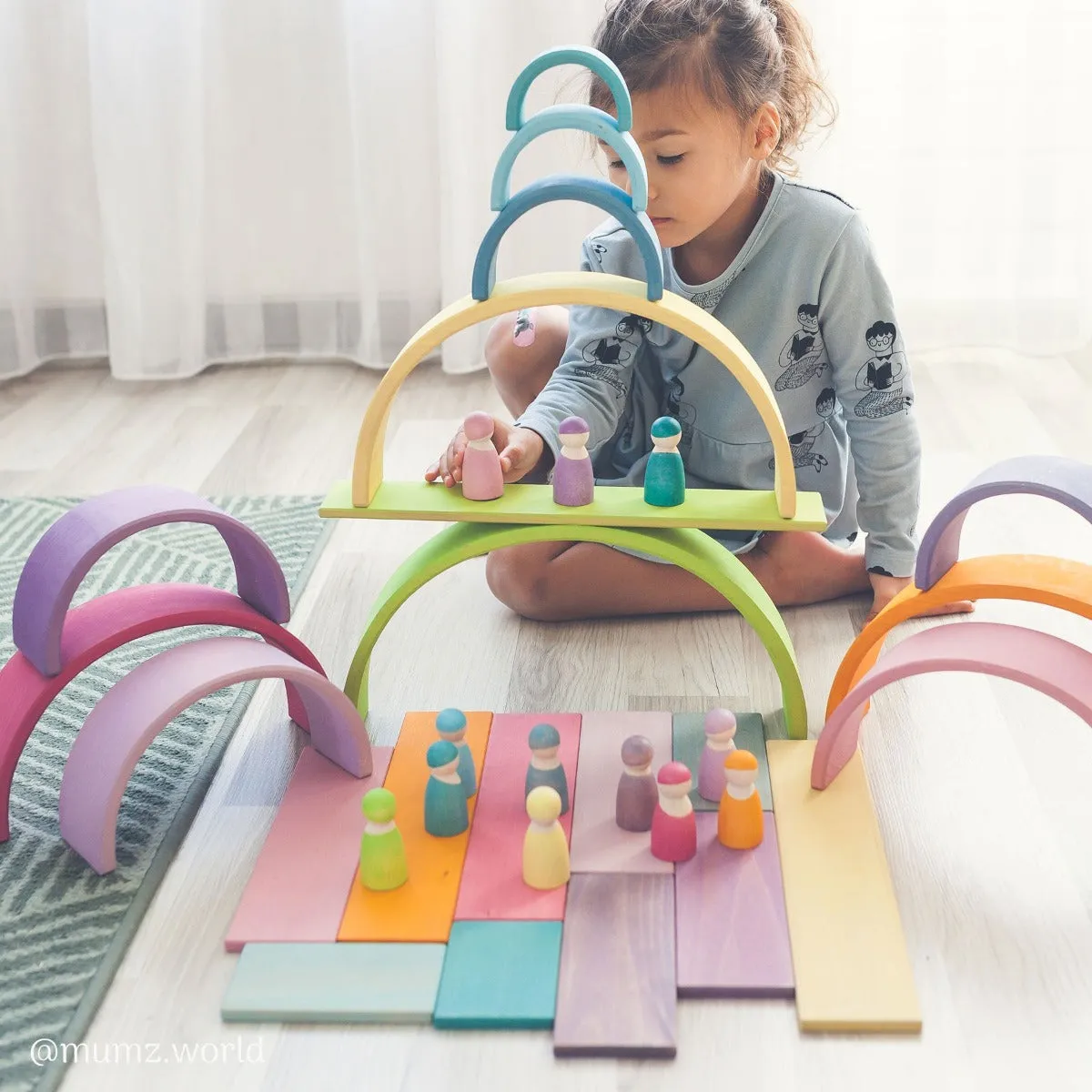 Grimm's Rainbow Pastel Large 12 Pieces