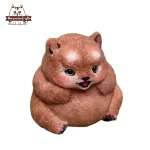 Handmade Taba Squishy Furry Chubby Brown Bear Animal | Squeezable Stress Relief Fidget Toy