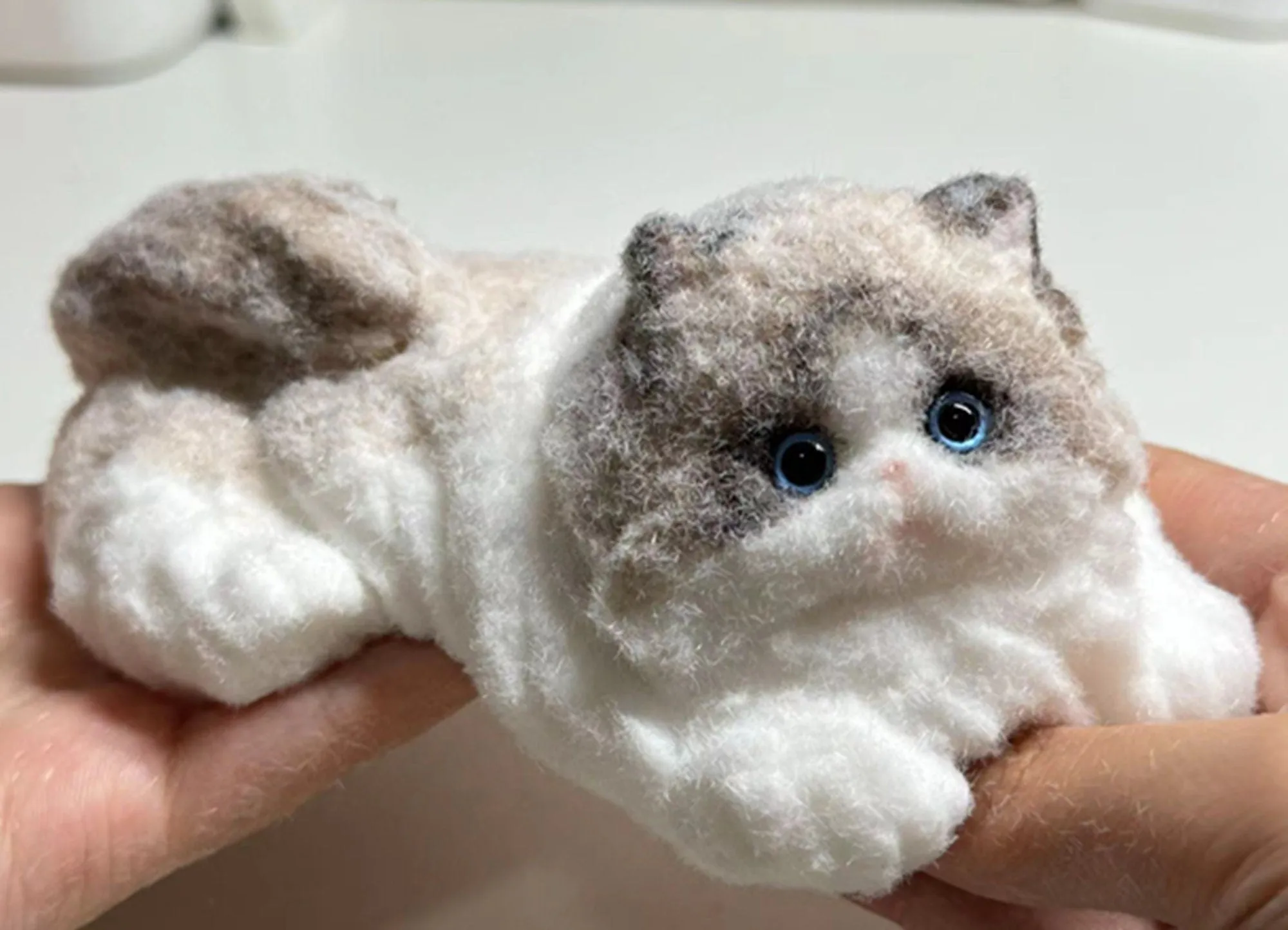 Handmade Taba Squishy Furry Fluffy Laying Kitten Cat Animal Customizable | Squeezable Stress Relief Fidget Toy