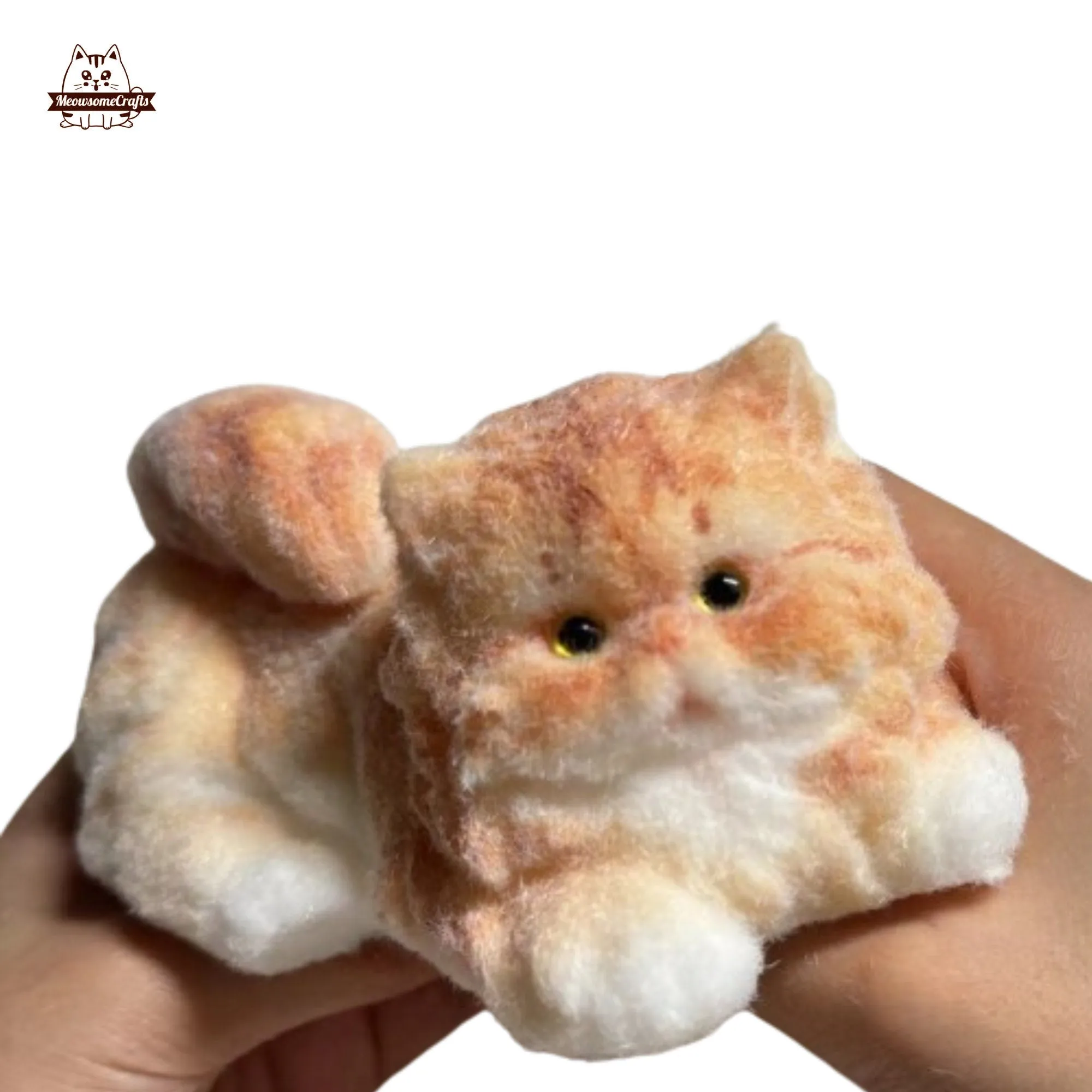 Handmade Taba Squishy Furry Fluffy Laying Kitten Cat Animal Customizable | Squeezable Stress Relief Fidget Toy