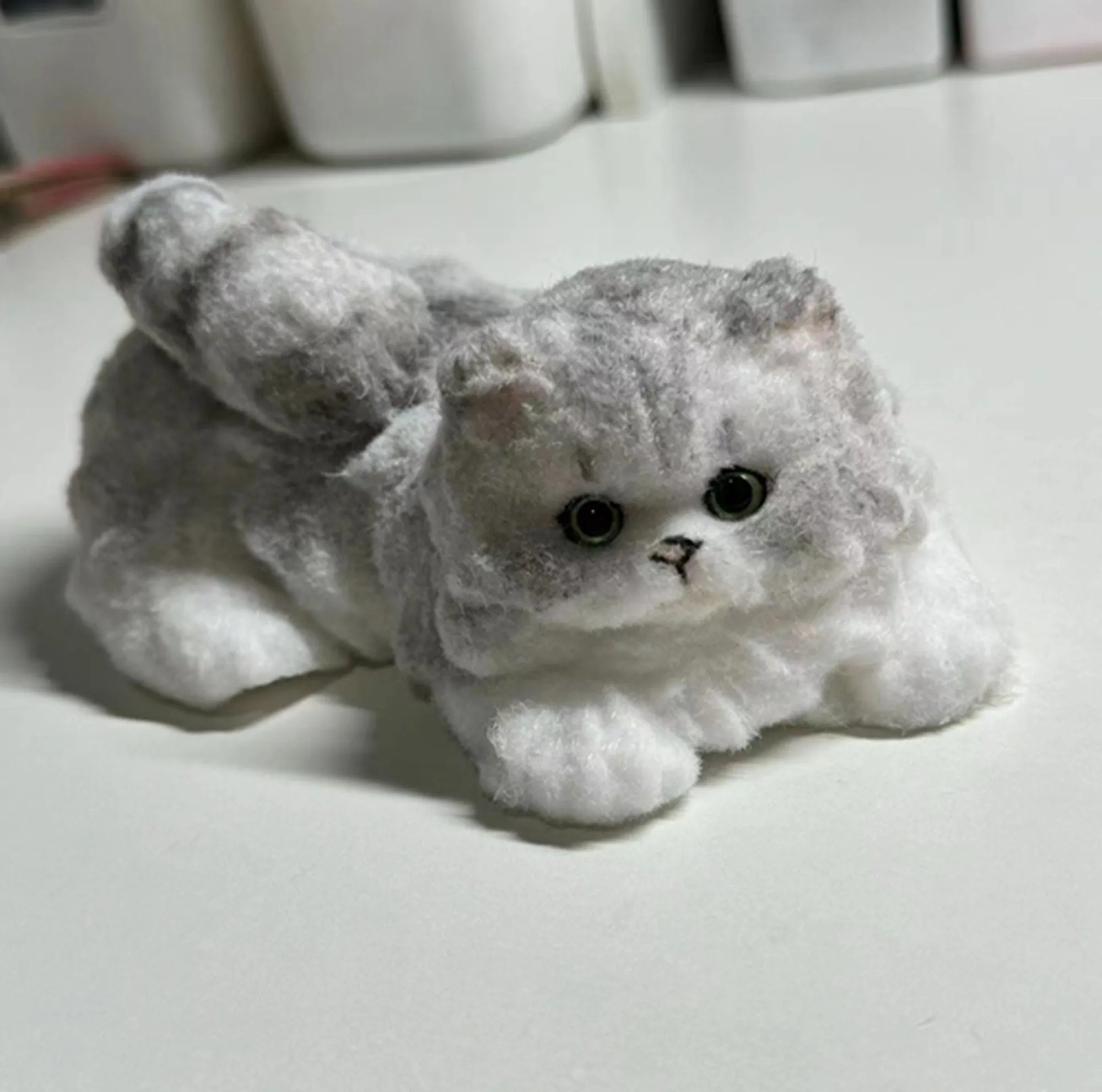 Handmade Taba Squishy Furry Fluffy Laying Kitten Cat Animal Customizable | Squeezable Stress Relief Fidget Toy