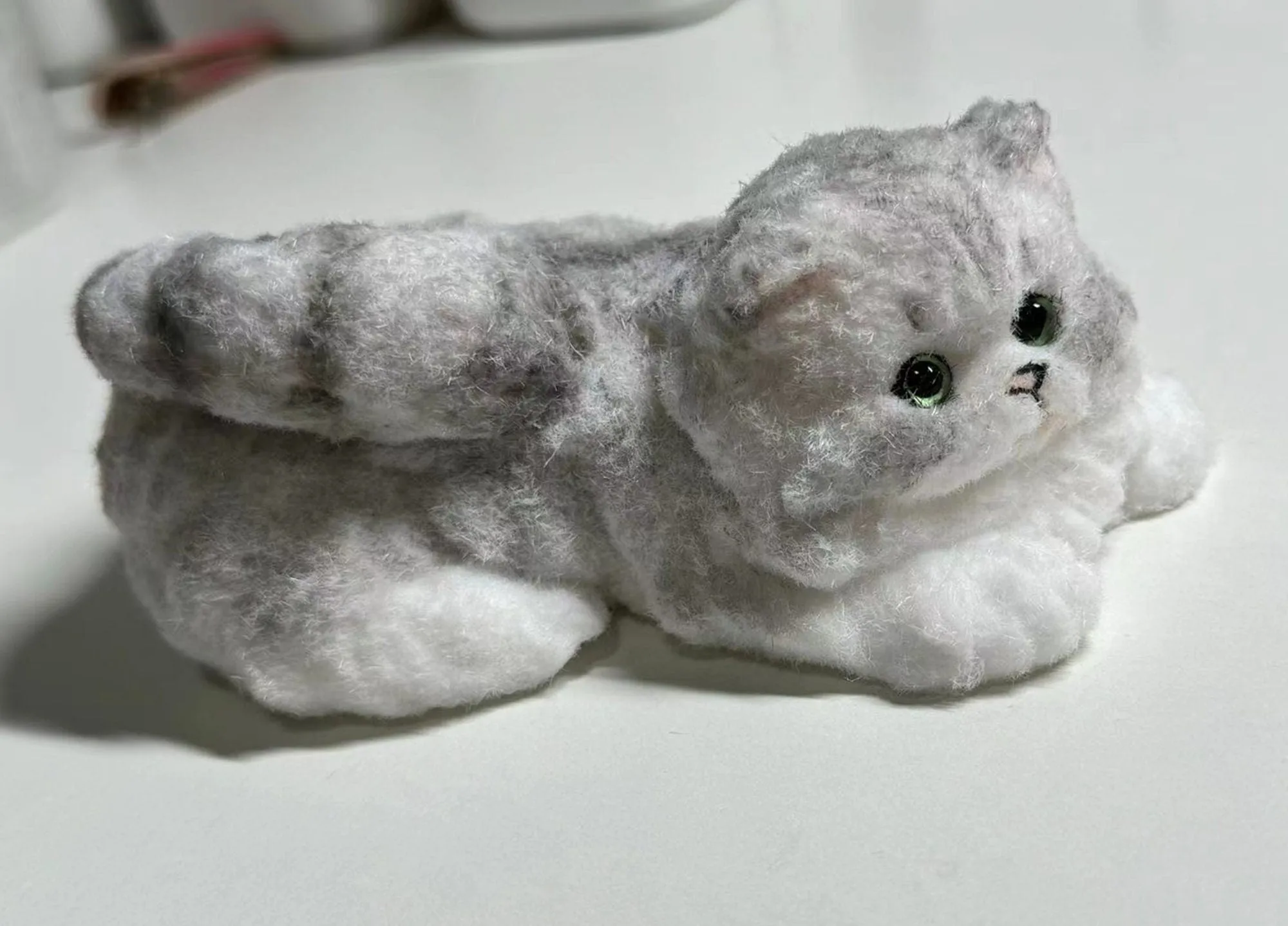 Handmade Taba Squishy Furry Fluffy Laying Kitten Cat Animal Customizable | Squeezable Stress Relief Fidget Toy