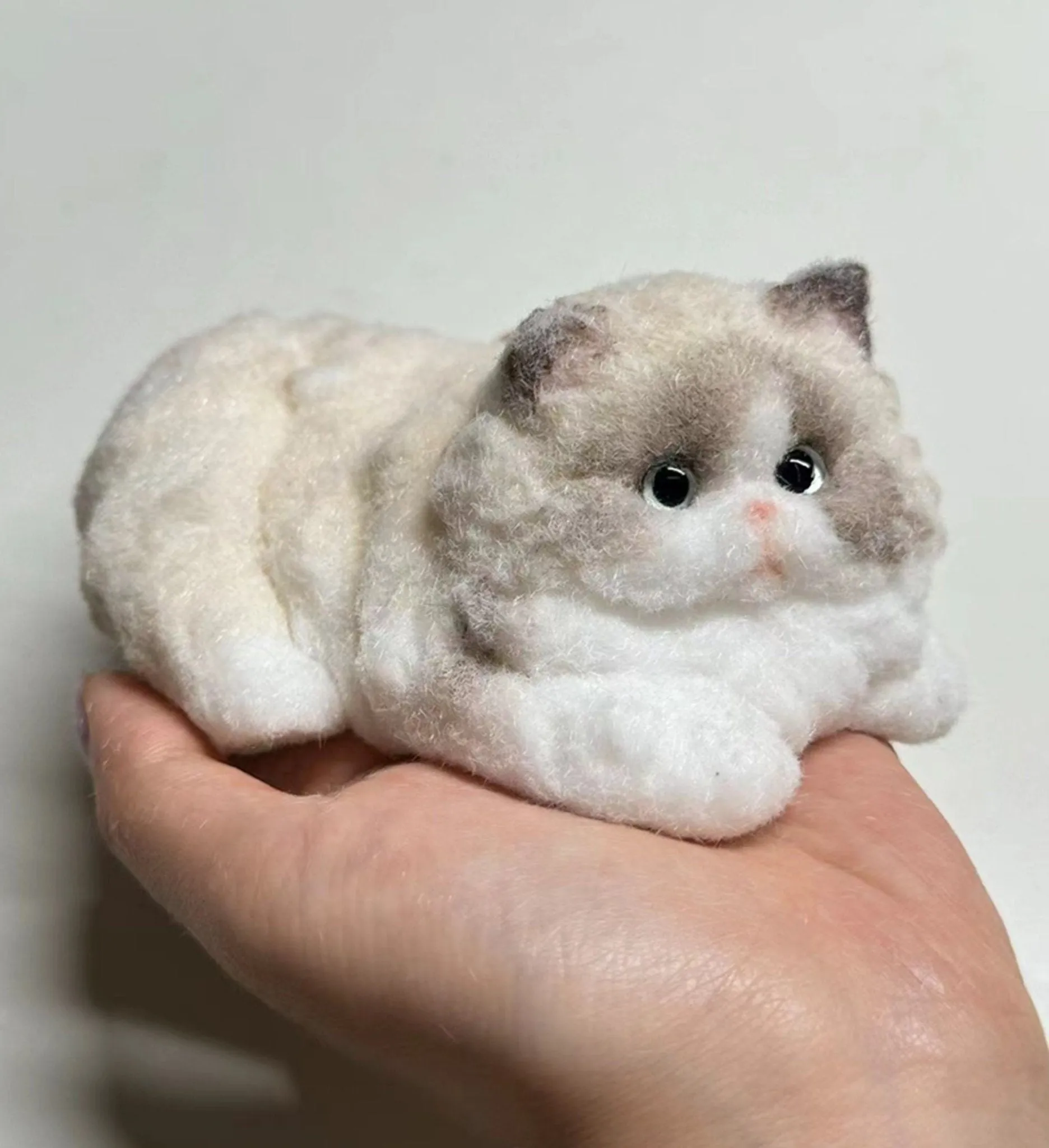 Handmade Taba Squishy Furry Fluffy Laying Kitten Cat Animal Customizable | Squeezable Stress Relief Fidget Toy