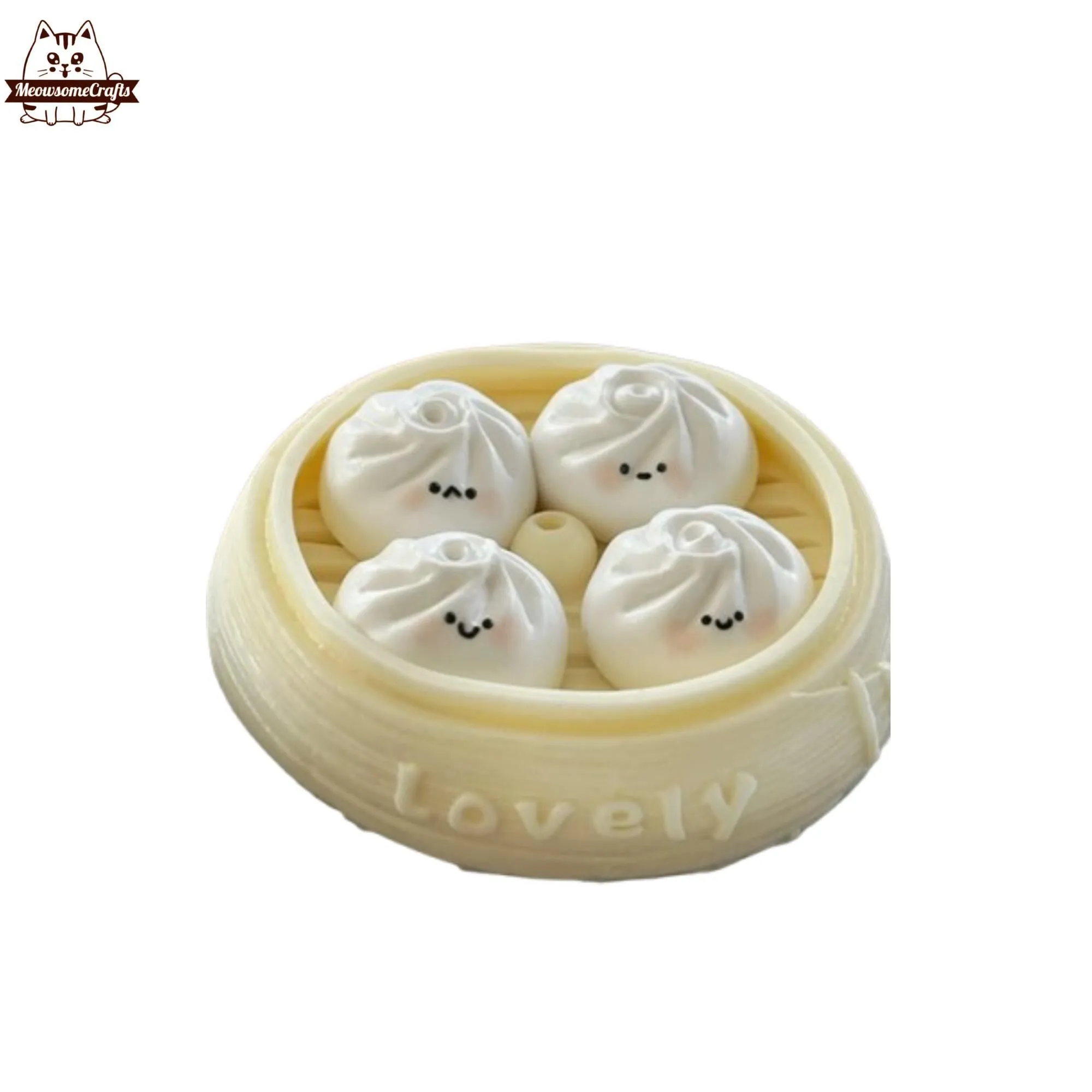 Handmade Taba Squishy Soft Kawaii Smiling Dim Sum Food | Squeezable Stress Relief Fidget Toy