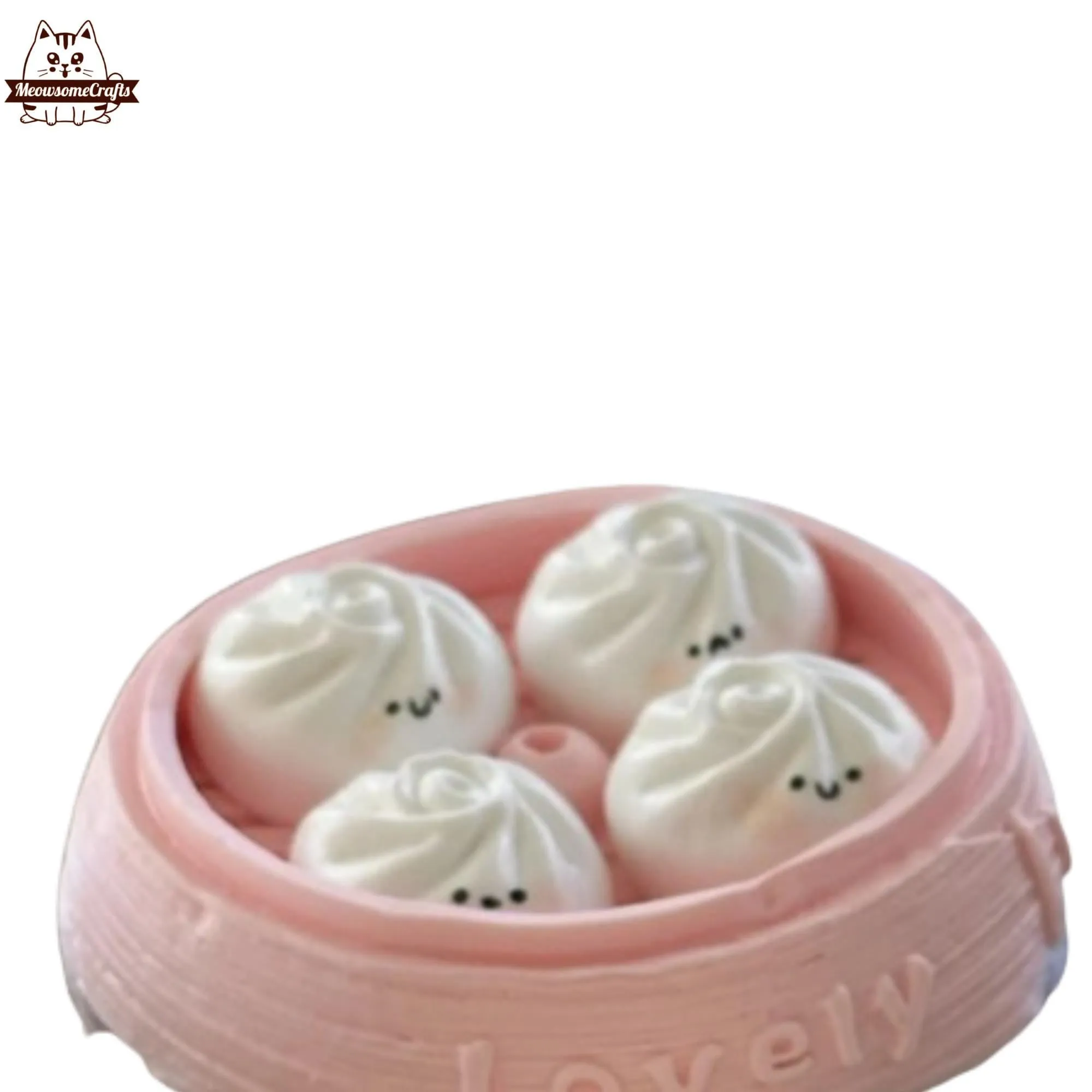 Handmade Taba Squishy Soft Kawaii Smiling Dim Sum Food | Squeezable Stress Relief Fidget Toy