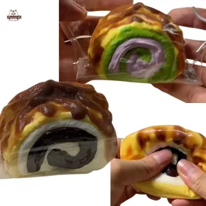 Handmade Taba Squishy Tiger Skin Rolls Dessert Food | Squeezable Stress Relief Fidget Toy
