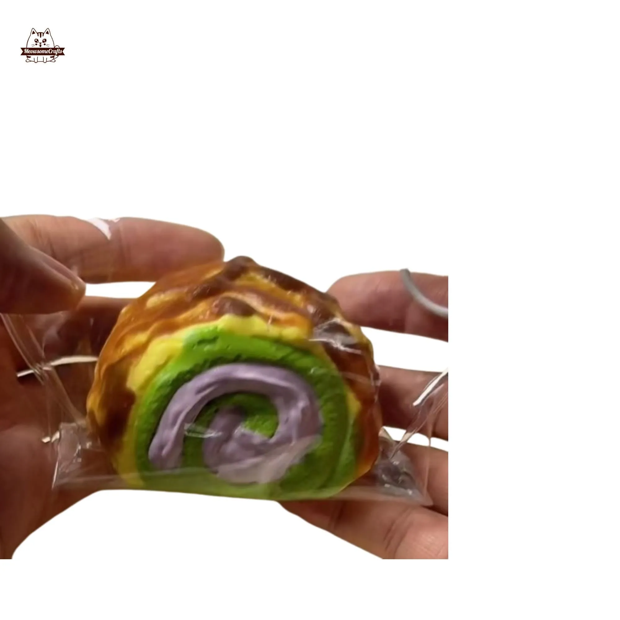 Handmade Taba Squishy Tiger Skin Rolls Dessert Food | Squeezable Stress Relief Fidget Toy