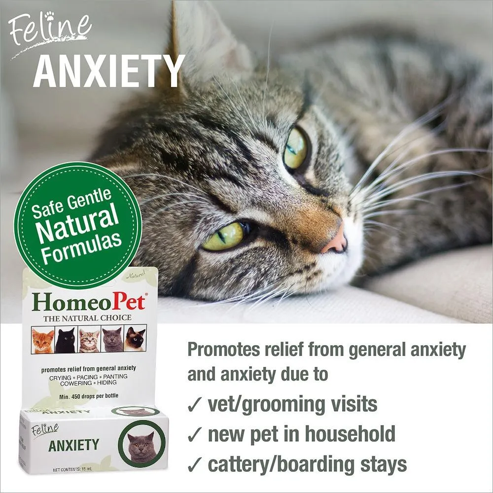 HomeoPet Feline Anxiety Cat Liquid Drops 15ml