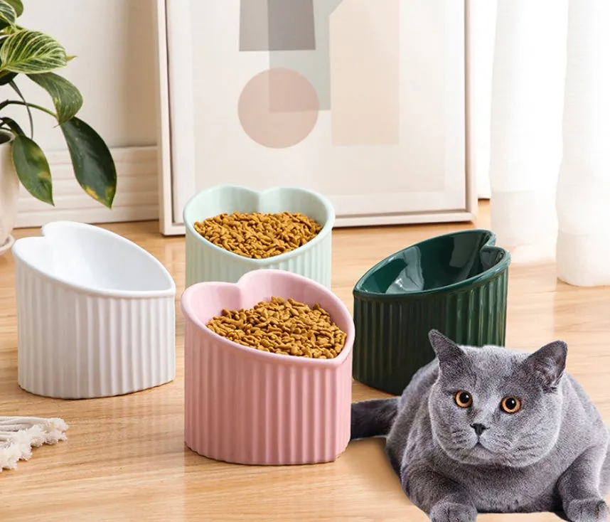 Inclined Ceramic Pet Bowl – Durable and Practical Elevated Feeding for Dogs