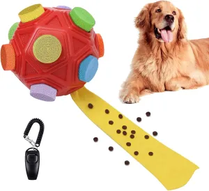 Interactive Dog Toy - Snuffle Ball Enhances Sense of Smell for Small to Large Dogs (Red)