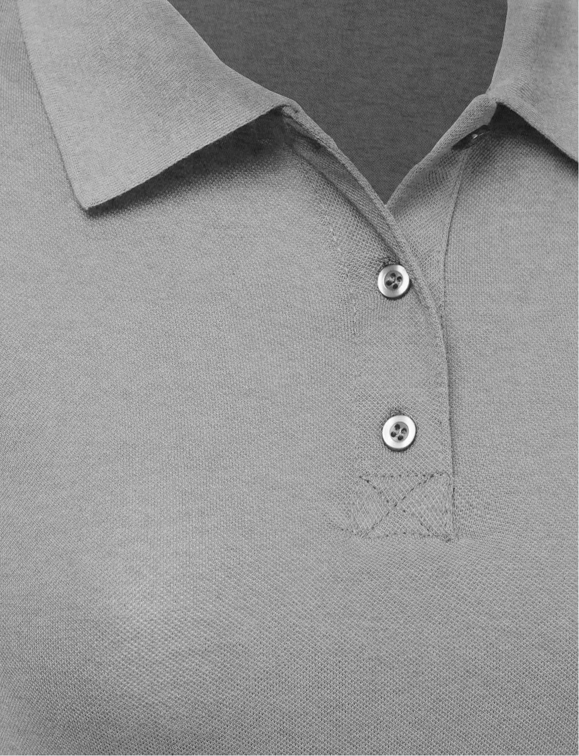 J. LOVNY Women's Slim Fit Long Waist Short Sleeve Plain Polo Tee Shirts