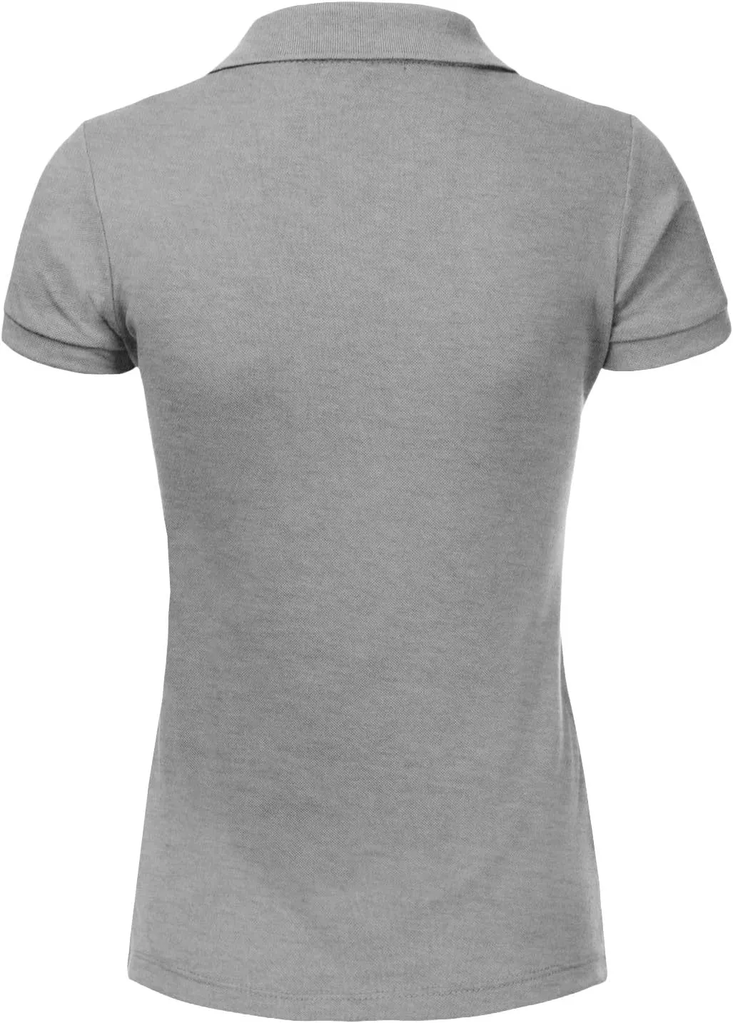 J. LOVNY Women's Slim Fit Long Waist Short Sleeve Plain Polo Tee Shirts
