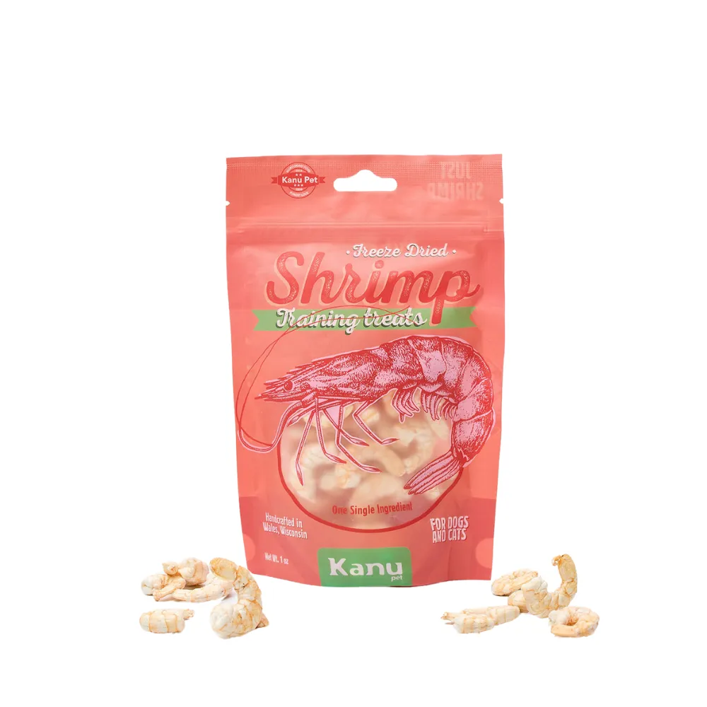 Kanu Pet Freeze-Dried Wild-Caught Shrimp, Nutritious and Tasty Treat for Dogs and Cats