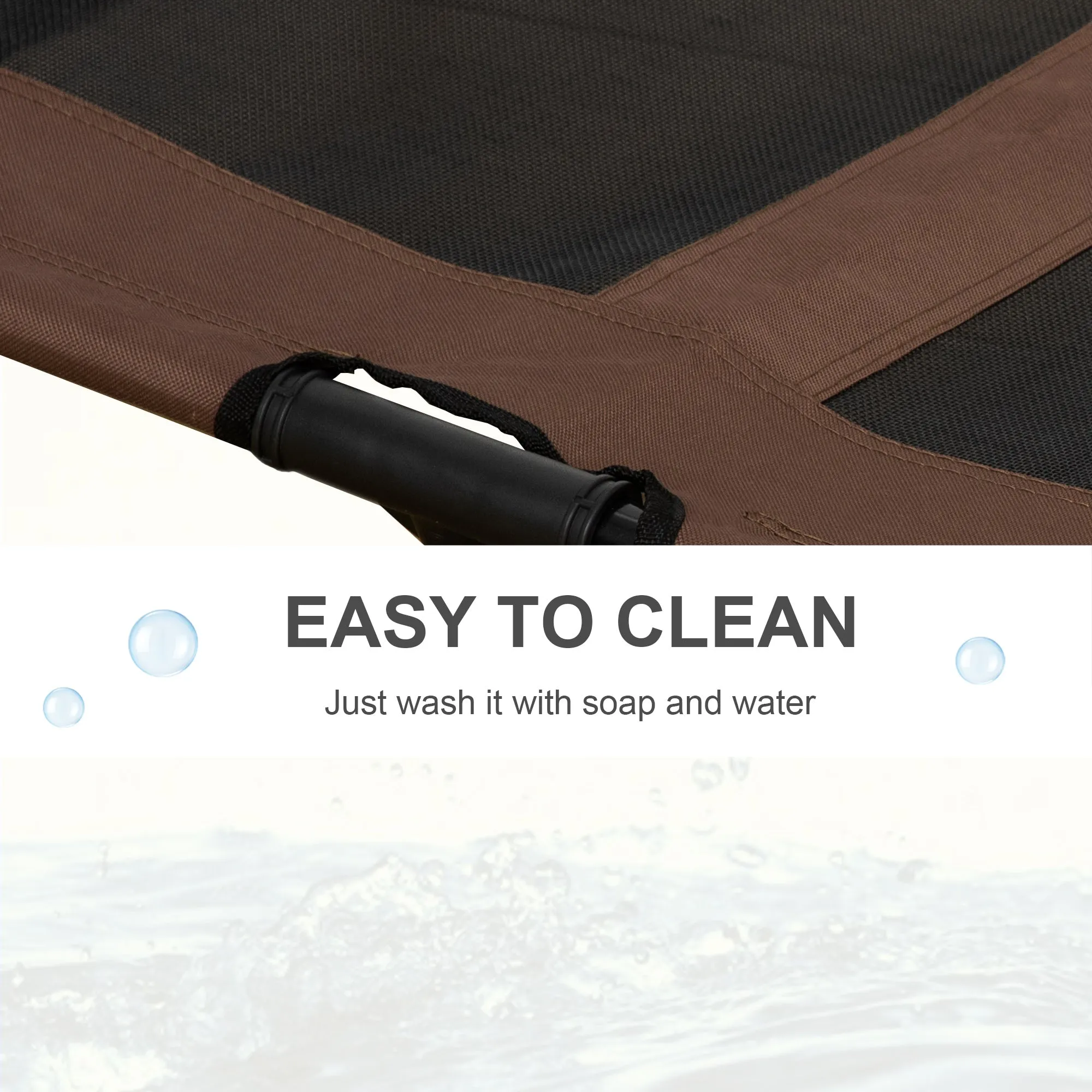 Large Raised Dog Bed Cat Elevated Lifted Cooling Portable Camping Basket Outdoor Indoor Mesh Pet Cot Metal Frame Brown