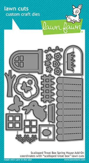 Lawn Fawn - scalloped treat box spring house add-on -lawn cuts