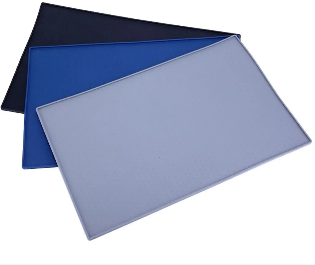 M 60*40cm black Waterproof non-slip silicone pet feeding mat AZ22398