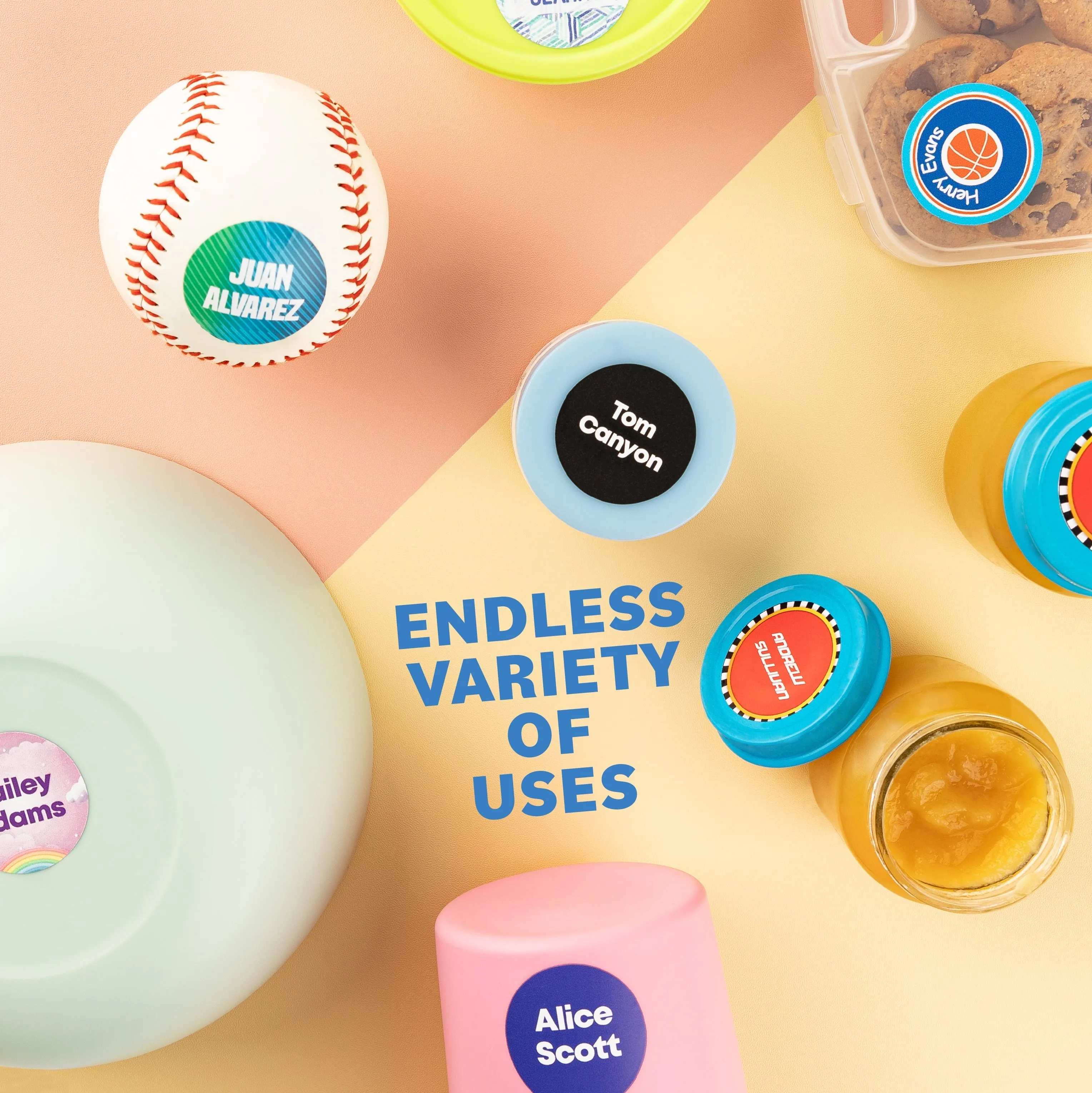 Medium Round Name Labels | Watercolor