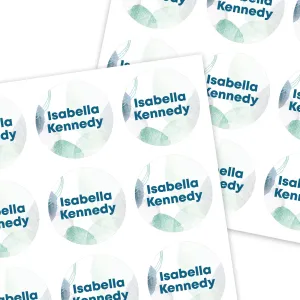 Medium Round Name Labels | Watercolor