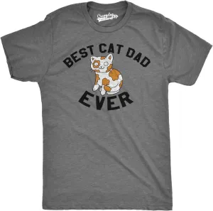 Mens Best Cat Dad Ever Funny Face T Shirt Hilarious Pet Lover Graphic for Guys